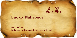 Lacko Makabeus névjegykártya