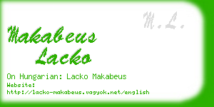 makabeus lacko business card